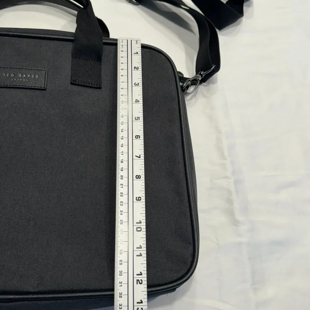 Ted Baker London Seter Document Bag OS Charcoal Nylon Crossbody Laptop Briefcase